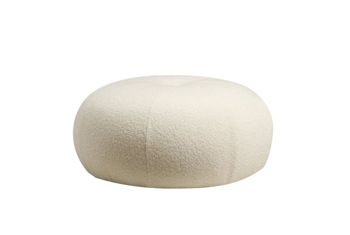 Atelier Del Sofa Tina Puff Bouclet White Diametro 55 cm x Altura 35 cm Asiento Comodo Elegante